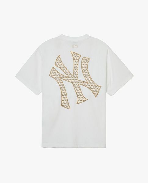  2693 - HÀNG CHÍNH HÃNG - ÁO THUN MLB - BIG LOGO NGÔI SAO LẤP LÁNH - TRẮNG - CODE : 3ASTX0143 