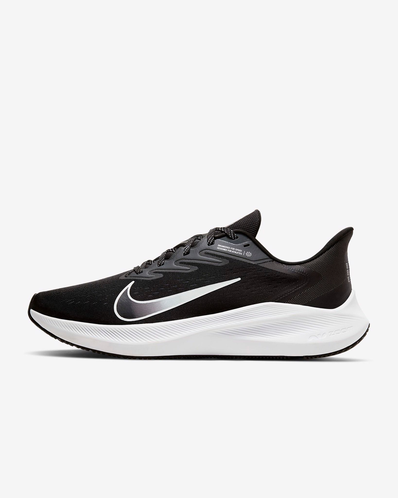  0072 - HÀNG CHÍNH HÃNG - GIÀY NIKE AIR ZOOM WINFLO 7 - ĐEN ĐẾ TRẮNG - *BLACK/WHITE LOGO* - 2021** - Code: CJ0291-005 