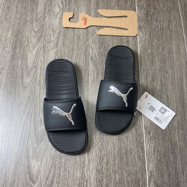  0423 - HÀNG CHÍNH HÃNG - DÉP PUMA COOL CAT - ĐEN BẠC - *BLACK SILVER* - Code: 381704 01 