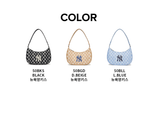  0435 - HÀNG CHÍNH HÃNG - TÚI MLB MONOGRAM HOBO BAG NEW YORK - *BABY BLUE* - CODE: 3ABQS012N-50BLL 