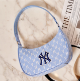  0435 - HÀNG CHÍNH HÃNG - TÚI MLB MONOGRAM HOBO BAG NEW YORK - *BABY BLUE* - CODE: 3ABQS012N-50BLL 