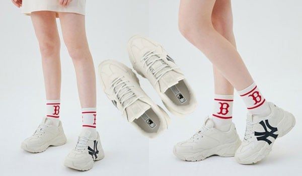  0029 - HÀNG CHÍNH HÃNG - GIÀY SNEAKER MLB BIG BALL CHUNKY A NEW YORK YANKEES - *MÀU TRẮNG LOGO ĐEN* - 2021** - Code: 32SHC1011 50B 