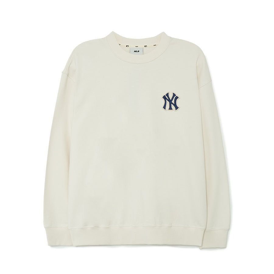  1658 - HÀNG CHÍNH HÃNG - ÁO SWEATER MLB MONOGRAM BIG LUX NY YANKEES - TRẮNG - CODE: 3AMTM0234-50CRD 