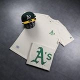  0642 - HÀNG CHÍNH HÃNG - ÁO THUN NEW ERA - LOGO A'S GREEN KEM - *BEIGE* - Code: 13086596 