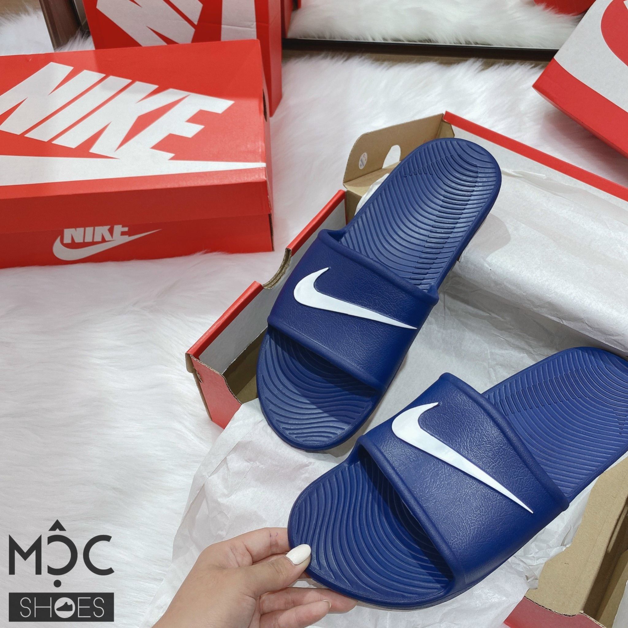  0499 - HÀNG CHÍNH HÃNG - DÉP NIKE KAWA - *NAVY/WHITE LOGO* - 2023** - Code: 832528 