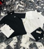  2566 - HÀNG CHÍNH HÃNG - ÁO ADIDAS POLO 2 SỌC LOGO NHỎ ĐEN - * BLACK * CODE : IC9310 