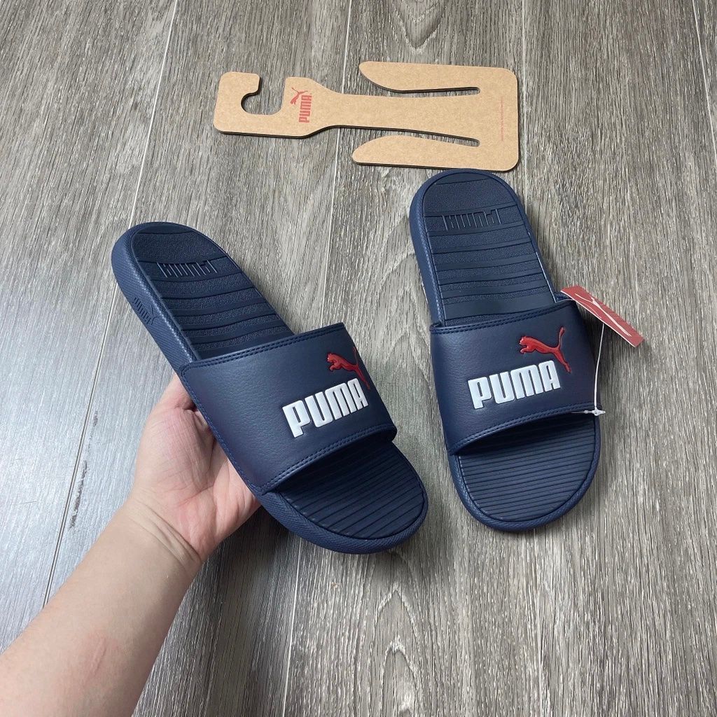  0424 - HÀNG CHÍNH HÃNG - DÉP PUMA COOL CAT - XANH TRẮNG - *NAVY WHITE* - Code: 371023 11 