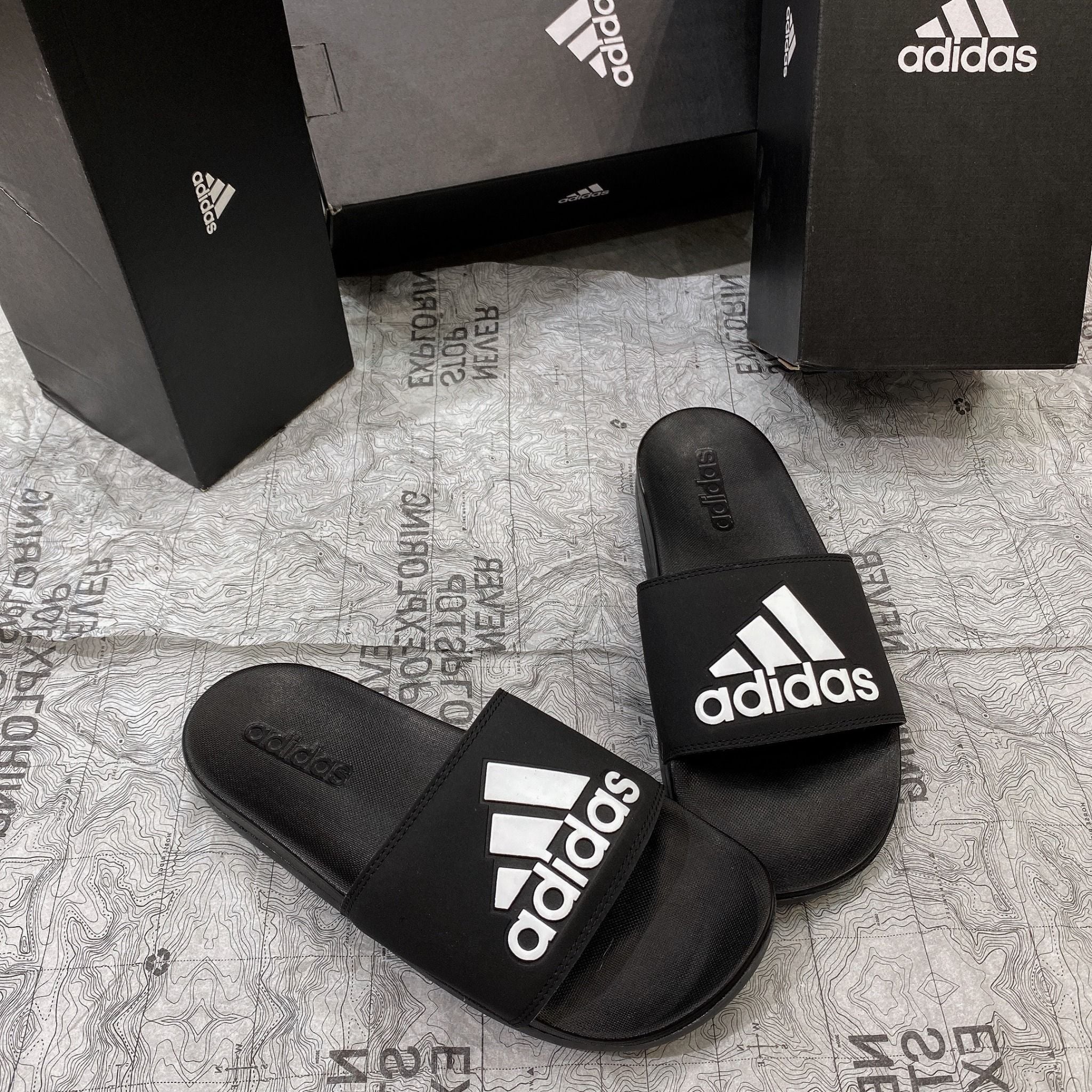  0328 - HÀNG CHÍNH HÃNG - DÉP ADIDAS CLOUDFOAM COMFORT - BIG LOGO - (3) - Code: CG3425 