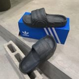  [SALE 750K] 2000 - HÀNG CHÍNH HÃNG - DÉP ADIDAS 22 - BẬC THANG *TRIPLE BLACK* 