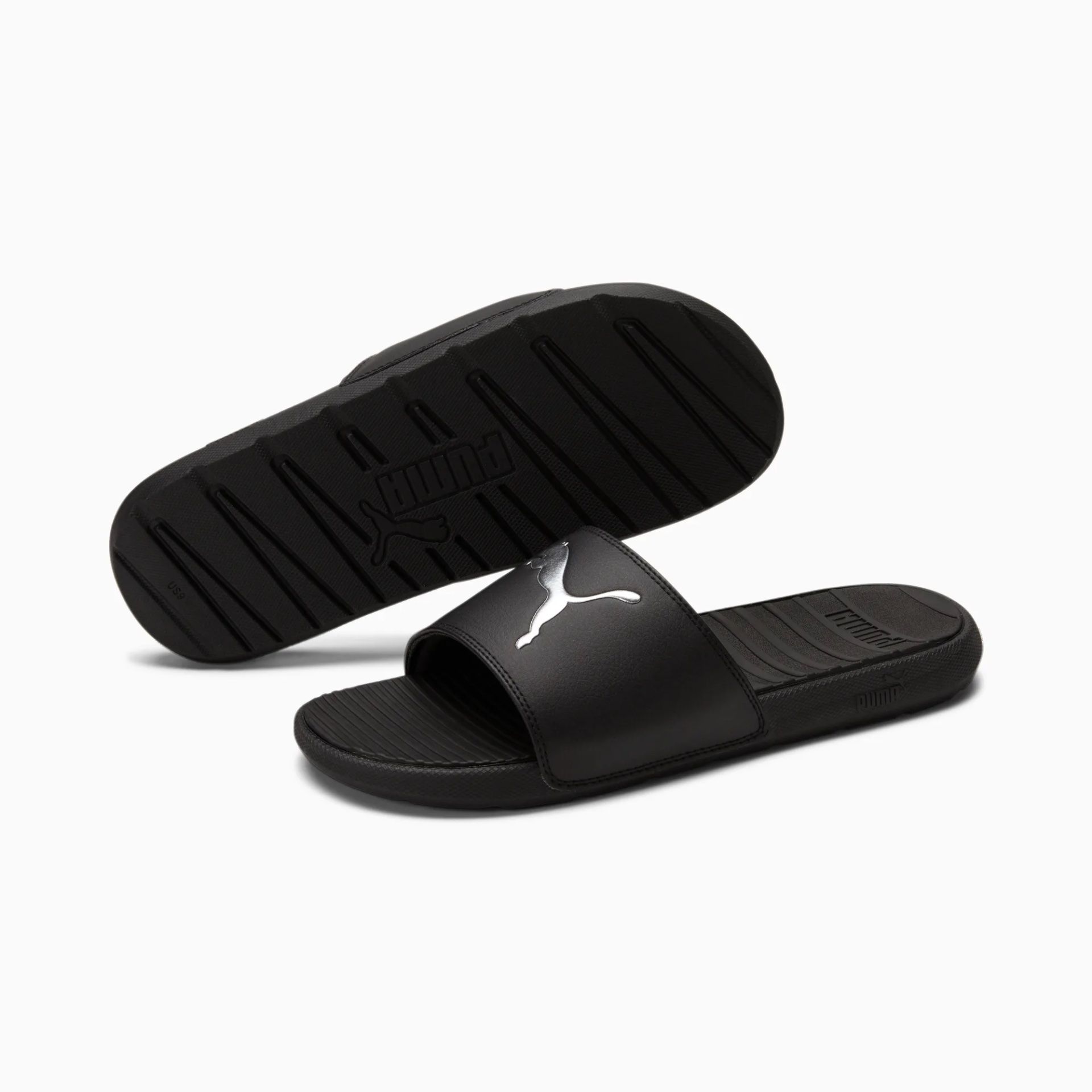  0423 - HÀNG CHÍNH HÃNG - DÉP PUMA COOL CAT - ĐEN BẠC - *BLACK SILVER* - Code: 381704 01 