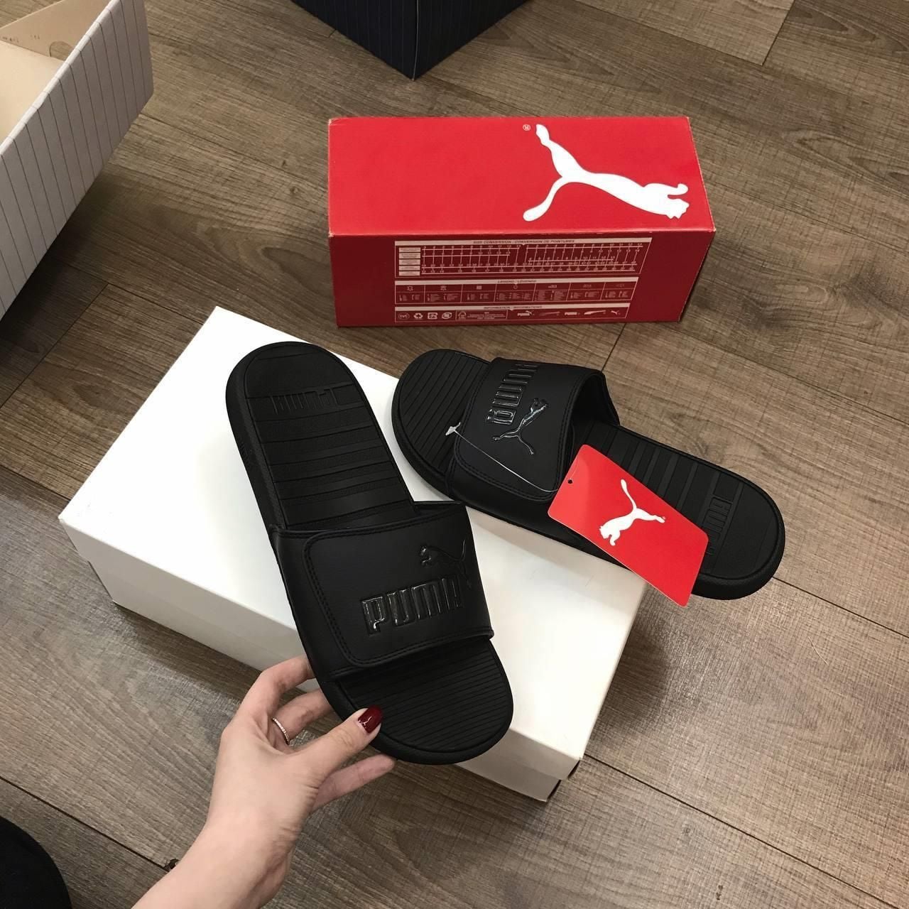  0422 - HÀNG CHÍNH HÃNG - DÉP PUMA COOL CAT - ĐEN FULL - *ALL BLACK* - Code: 371044 03 