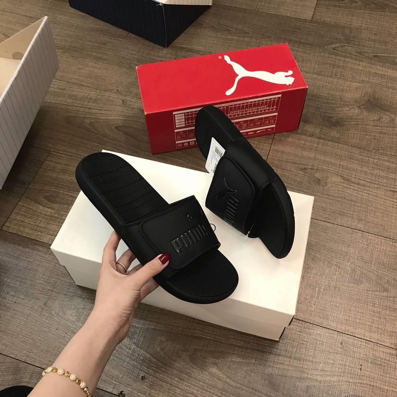  0422 - HÀNG CHÍNH HÃNG - DÉP PUMA COOL CAT - ĐEN FULL - *ALL BLACK* - Code: 371044 03 