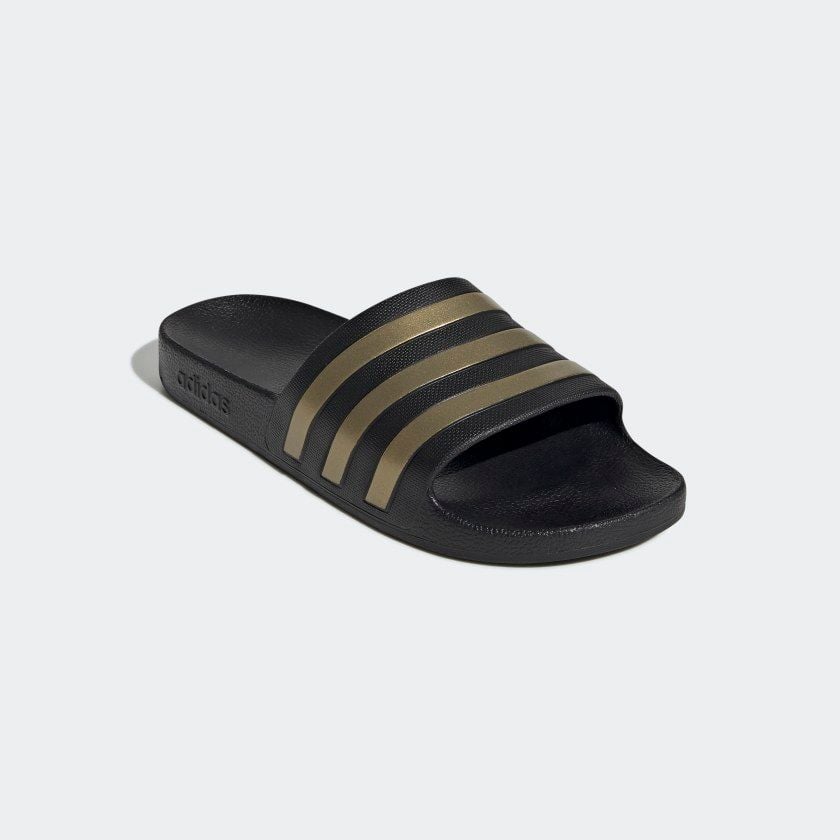  0115 - HÀNG CHÍNH HÃNG - DÉP ADILETTE AQUA SLIDE - ĐEN SỌC VÀNG - *BLACK/GOLD* - 2021** - Code: EG1758 