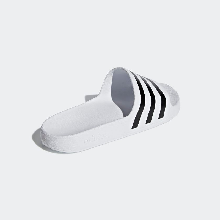  0120 - HÀNG CHÍNH HÃNG - DÉP ADILETTE AQUA SLIDE - TRẮNG SỌC ĐEN - *WHITE/BLACK LOGO* - 2021** - Code: F35539 