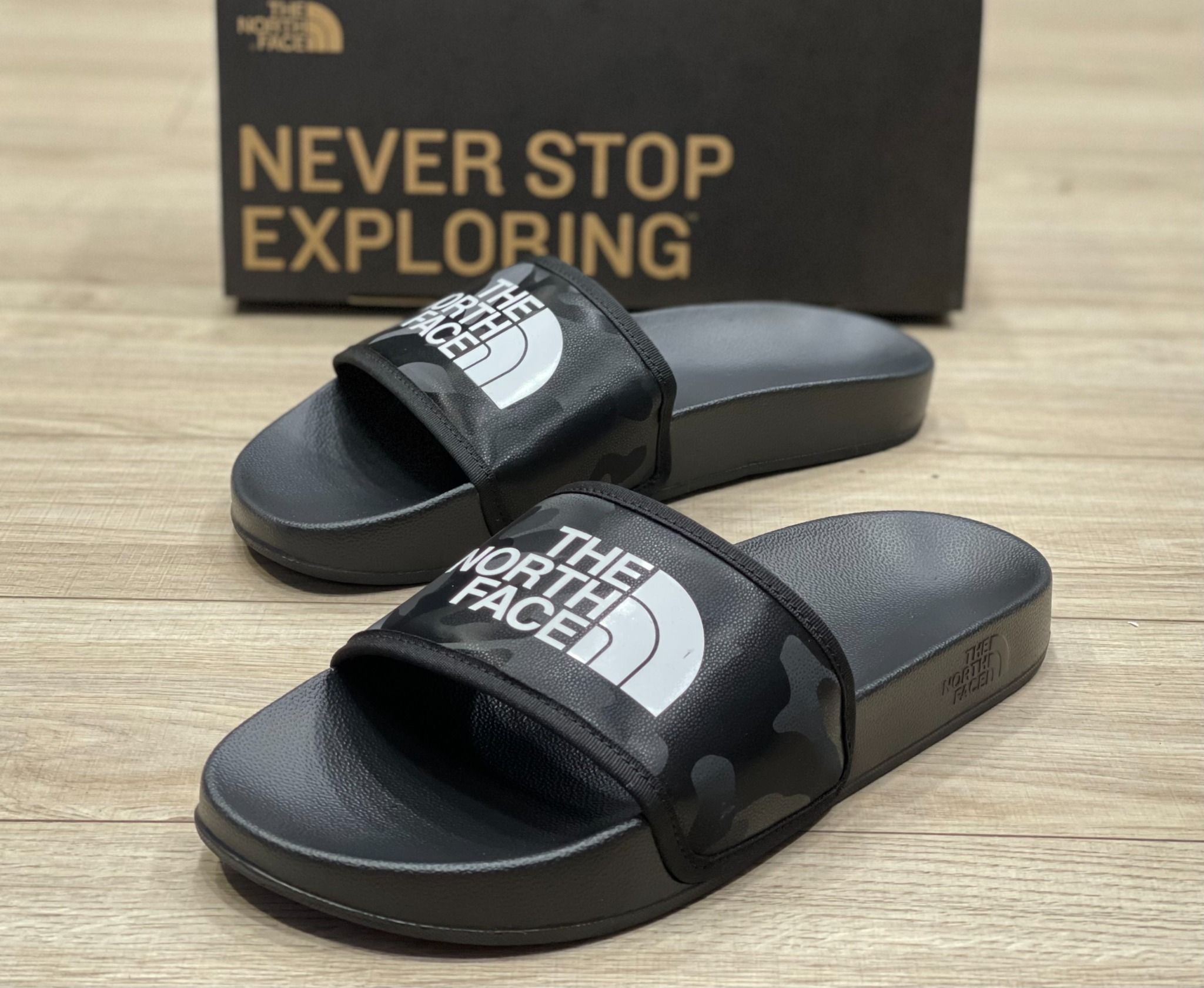  0305 - HÀNG CHÍNH HÃNG - DÉP THE NORTH FACE BASE CAMP SLIDE III - ĐEN CAMO - *BLACK CAMO* - 2022 