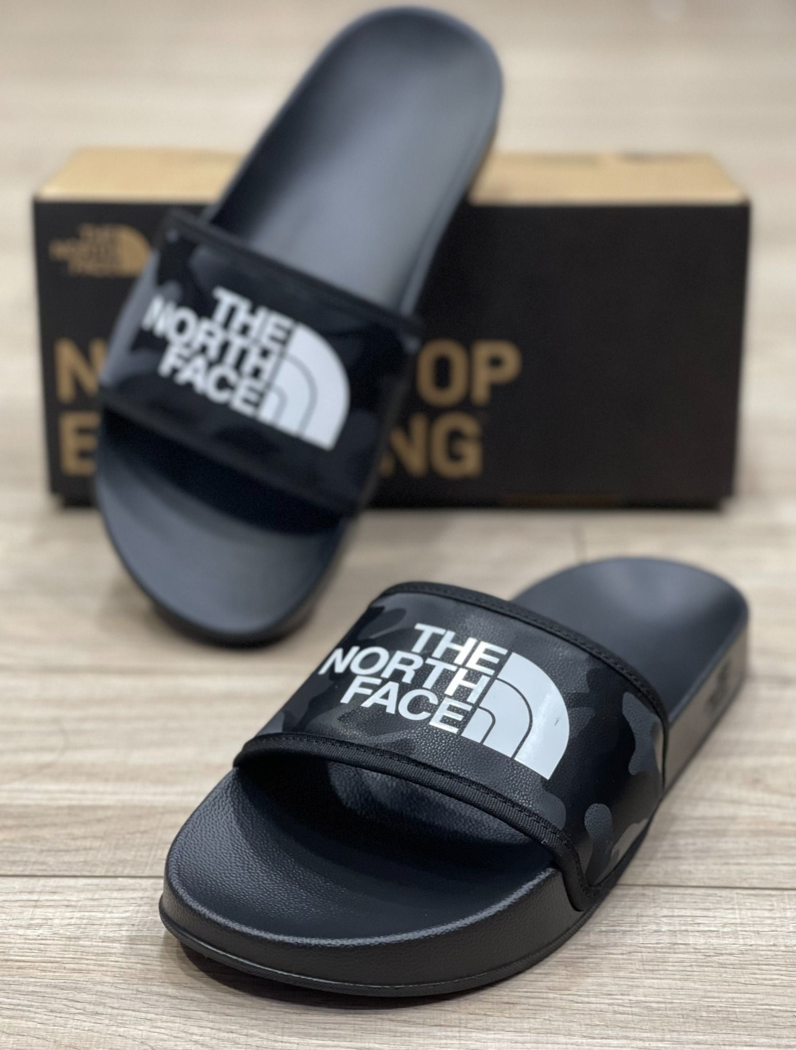  0305 - HÀNG CHÍNH HÃNG - DÉP THE NORTH FACE BASE CAMP SLIDE III - ĐEN CAMO - *BLACK CAMO* - 2022 