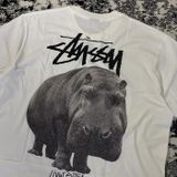  1143 - HÀNG CHÍNH HÃNG - ÁO THUN STUSSY -  STUSSY BIG HIPPO - WHITE 
