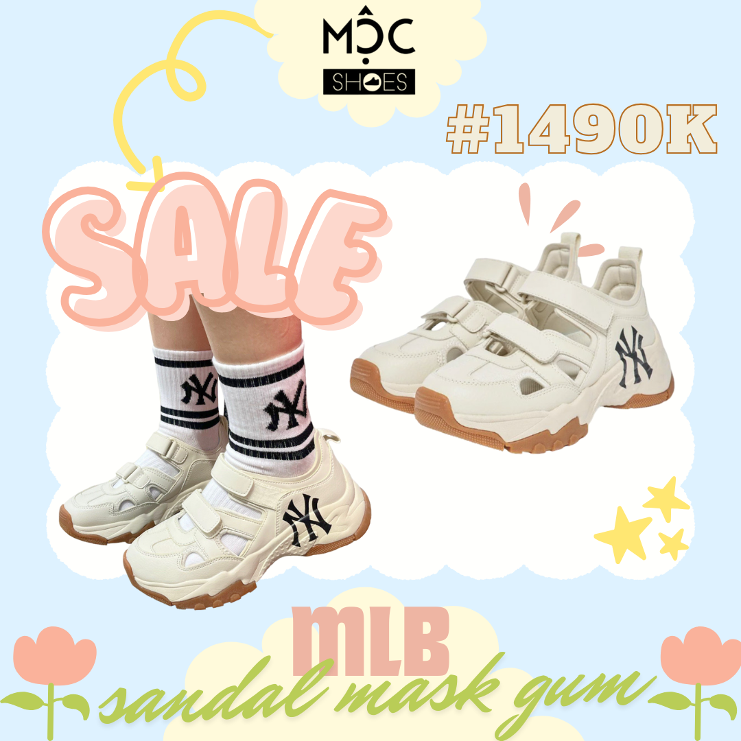  1023 - HÀNG CHÍNH HÃNG - GIÀY SANDAL - MLB Big Ball Chunky Mask New York Yankees- Màu Kem - Code: ASDCH133-50CRS 