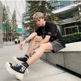  0542 - HÀNG CHÍNH HÃNG - GIÀY MLB CHUNKY HIGH -  CỔ CAO (MÀU ĐEN) - *BLACK/WHITE* - CODE: 32SHU1111-50L 