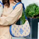  1245- HÀNG CHÍNH HÃNG - Túi MLB Big Classic Monogram Jacquard Large Hobo Bag Boston Red Sox L.Sand - CODE : 3ABQL023N-43SAL 