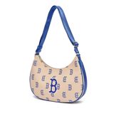  1245- HÀNG CHÍNH HÃNG - Túi MLB Big Classic Monogram Jacquard Large Hobo Bag Boston Red Sox L.Sand - CODE : 3ABQL023N-43SAL 