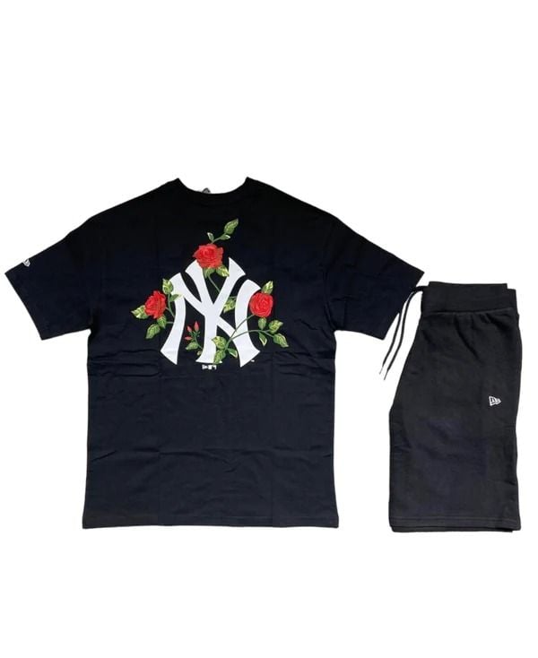  0892 - HÀNG CHÍNH HÃNG - ÁO THUN NEW ERA  - NY FLORAL GRAPHIC [HOA HỒNG] * ĐEN * CODE : 60332266 
