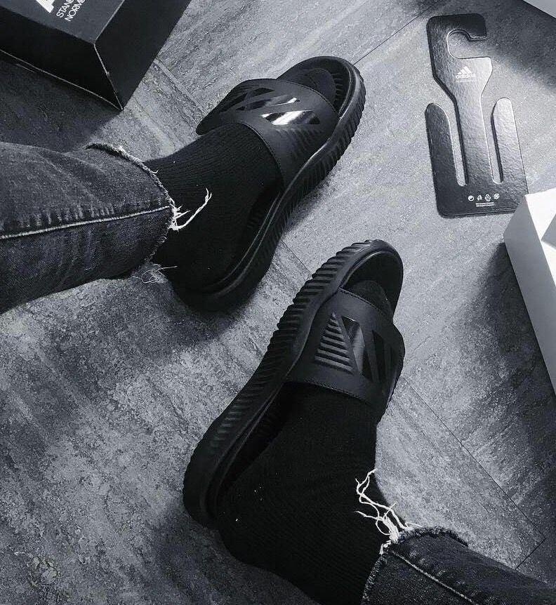  0281 - HÀNG CHÍNH HÃNG - DÉP ADIDAS ALPHABOUCE SLIDE - ALL BLACK - *BLACK* - 2021** - Code:B41720 