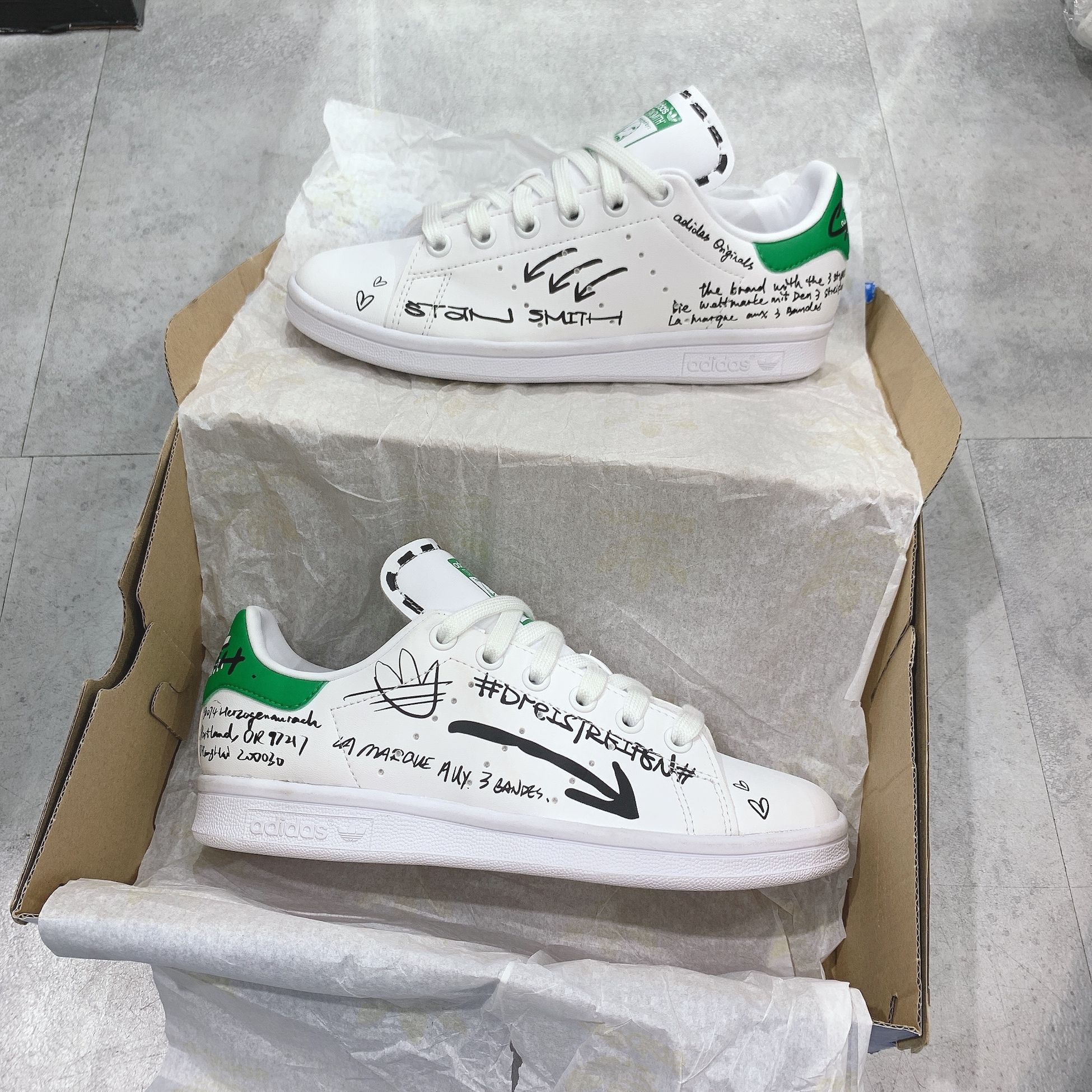  0067 - HÀNG CHÍNH HÃNG - GIÀY ADIDAS STANSMITH - WRITING HAND - *WHITE/GREEN* - 2021** - Code: 