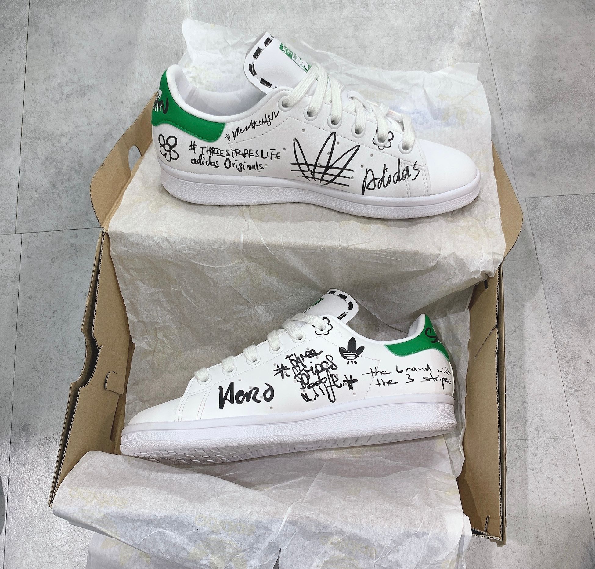  0067 - HÀNG CHÍNH HÃNG - GIÀY ADIDAS STANSMITH - WRITING HAND - *WHITE/GREEN* - 2021** - Code: 