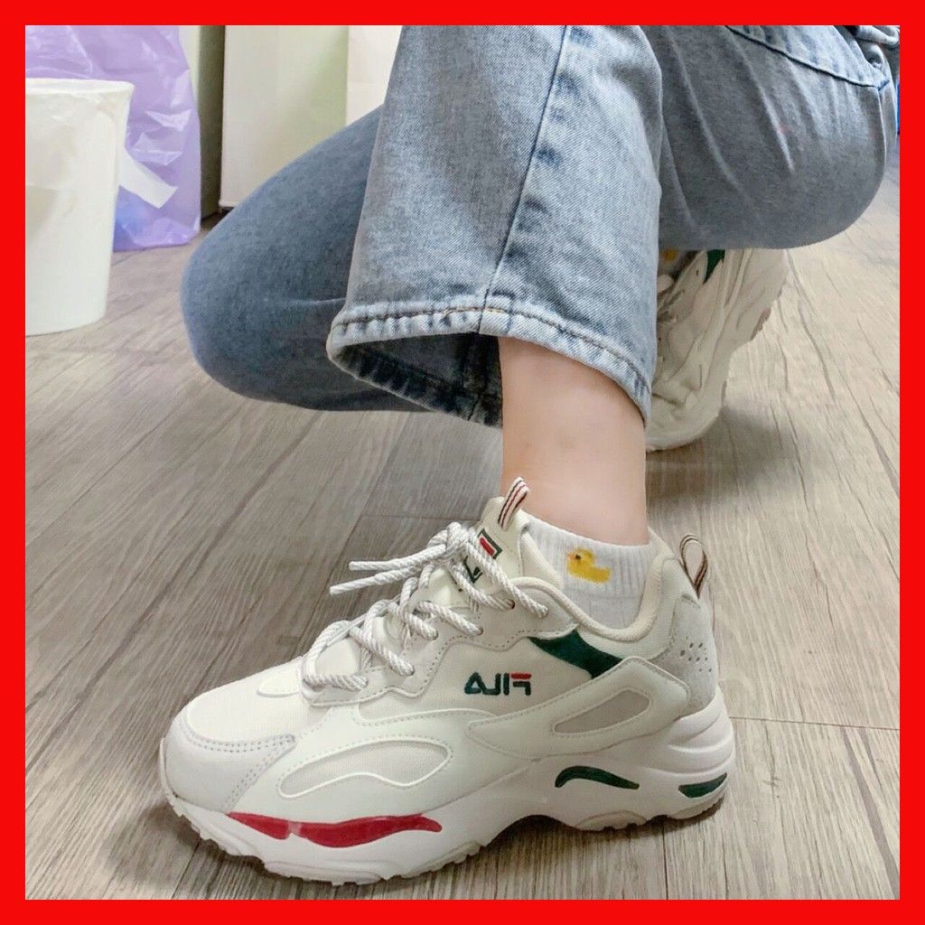 Fila ray green and red best sale