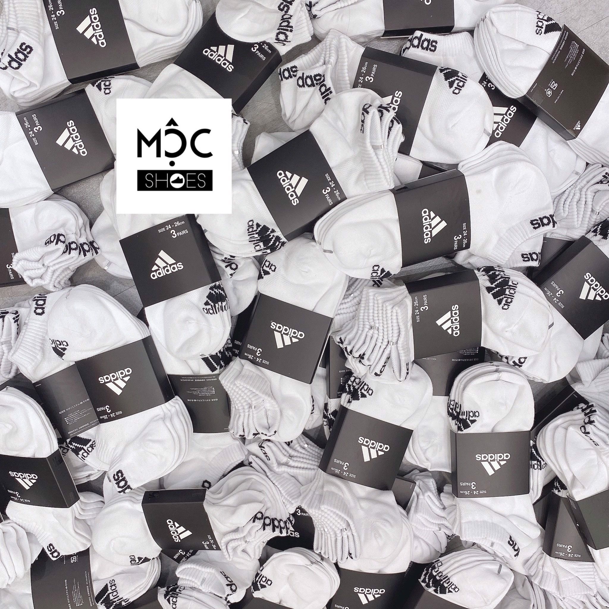  0409 - HÀNG CHÍNH HÃNG - VỚ ADIDAS - CỔ THẤP -  *BLACK/WHITE* 