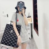  0437 - HÀNG CHÍNH HÃNG - Túi TOTE MLB họa tiết Monogram Shopping - *ĐEN DENIM* - Code: 3AORM012N-50BKS 