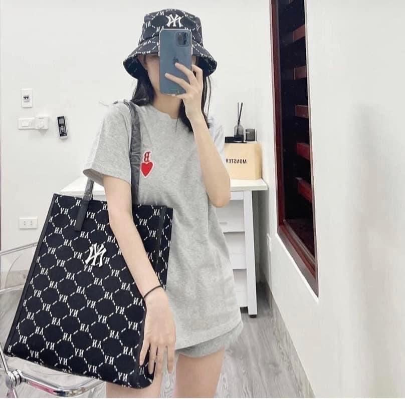  0437 - HÀNG CHÍNH HÃNG - Túi TOTE MLB họa tiết Monogram Shopping - *ĐEN DENIM* - Code: 3AORM012N-50BKS 