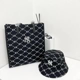  0437 - HÀNG CHÍNH HÃNG - Túi TOTE MLB họa tiết Monogram Shopping - *ĐEN DENIM* - Code: 3AORM012N-50BKS 
