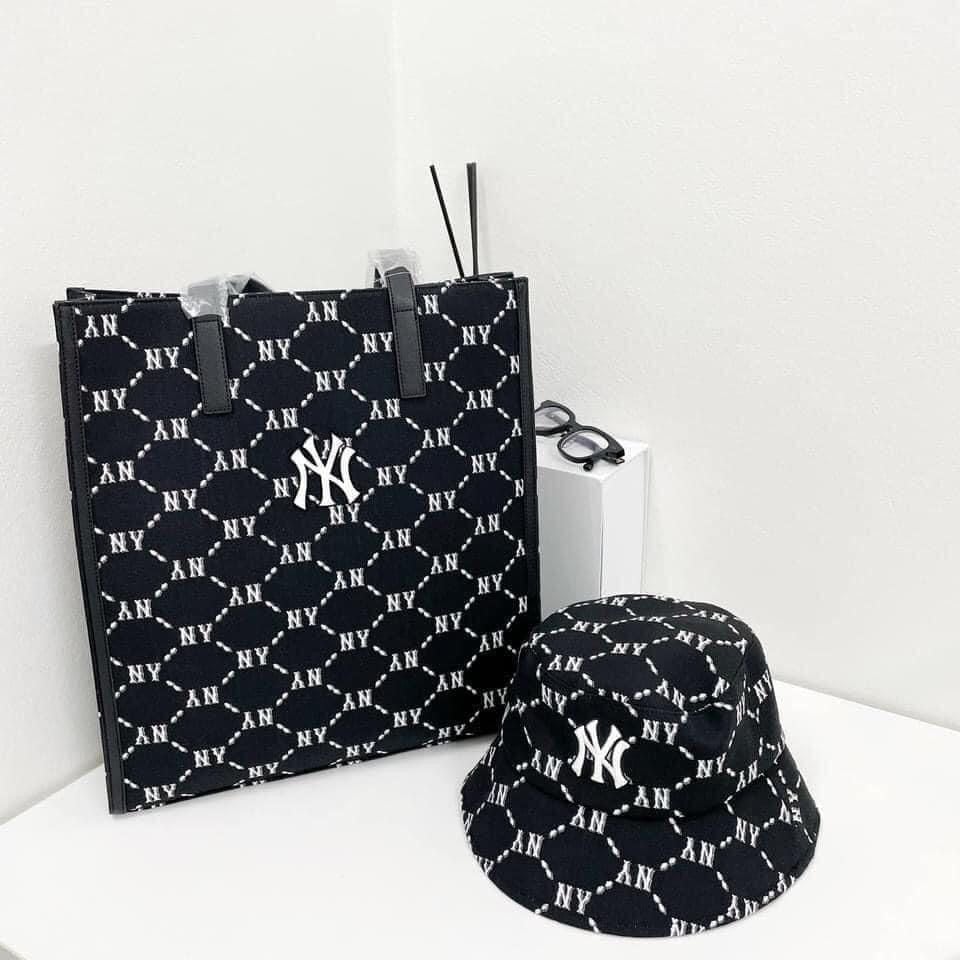  0437 - HÀNG CHÍNH HÃNG - Túi TOTE MLB họa tiết Monogram Shopping - *ĐEN DENIM* - Code: 3AORM012N-50BKS 