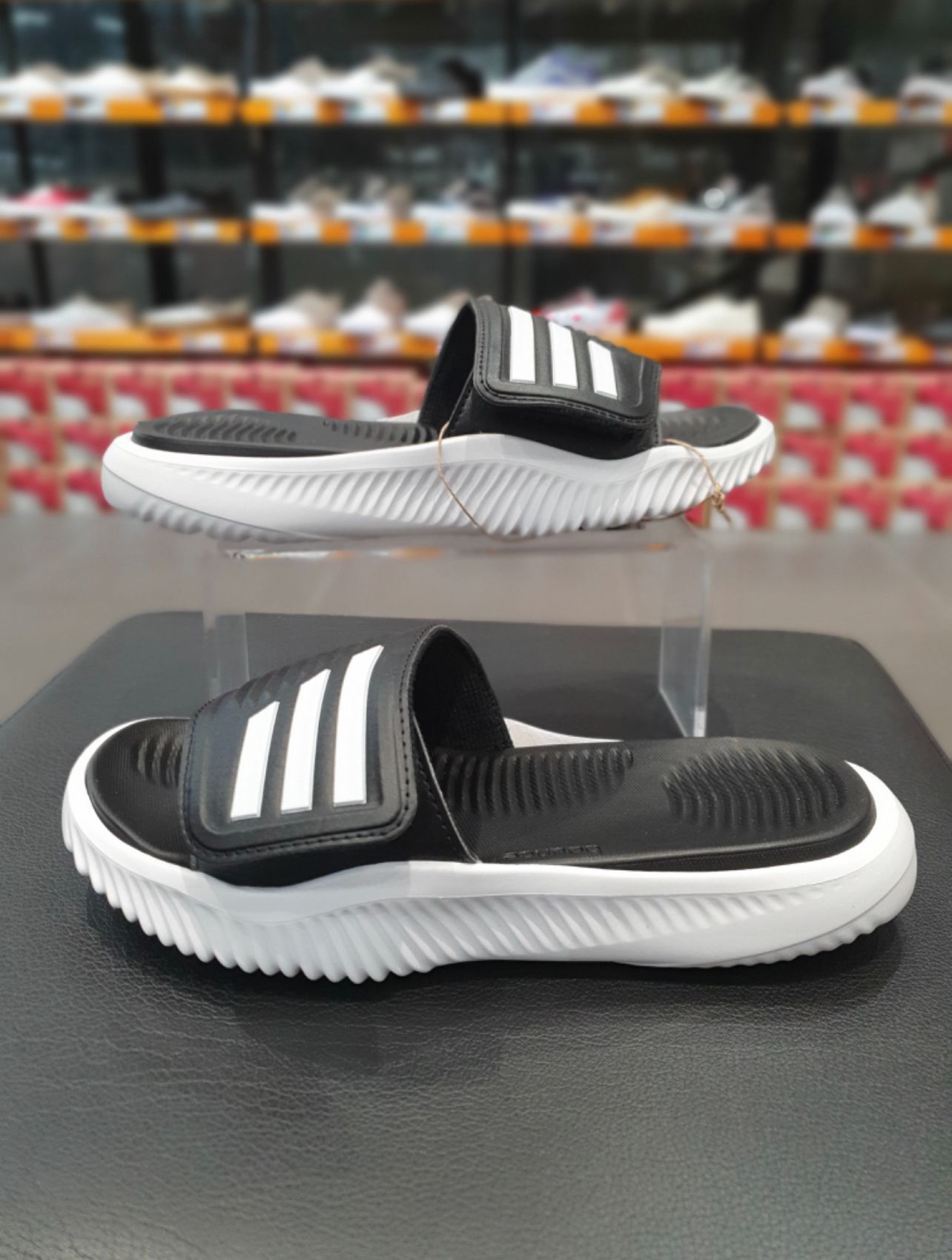  0454 - HÀNG CHÍNH HÃNG Season MỚI - DÉP ADIDAS ALPHABOUCE SLIDE (2.0) - CORE BLACK - *BLACK/WHITE* (2.0) - Code: GY9415 