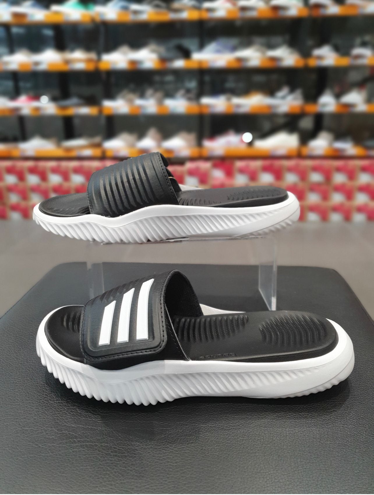  0454 - HÀNG CHÍNH HÃNG Season MỚI - DÉP ADIDAS ALPHABOUCE SLIDE (2.0) - CORE BLACK - *BLACK/WHITE* (2.0) - Code: GY9415 