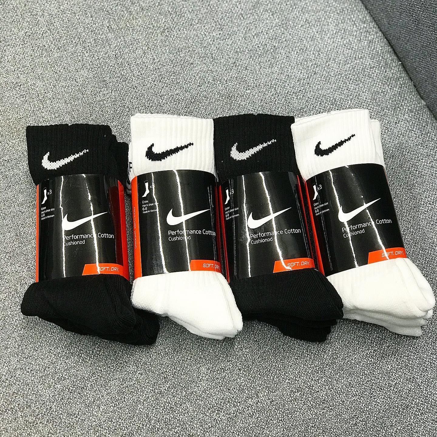  0062 - HÀNG CHÍNH HÃNG - VỚ NIKE DRIFIT - CỔ CAO -  *BLACK/WHITE* - 2021** - Code: 