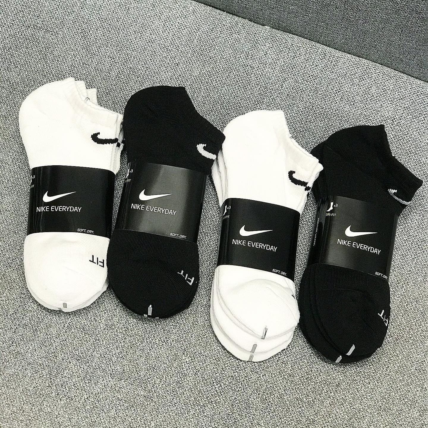  0060 - HÀNG CHÍNH HÃNG - VỚ NIKE DRIFIT - CỔ THẤP -  *BLACK/WHITE* - 2021** - Code: 