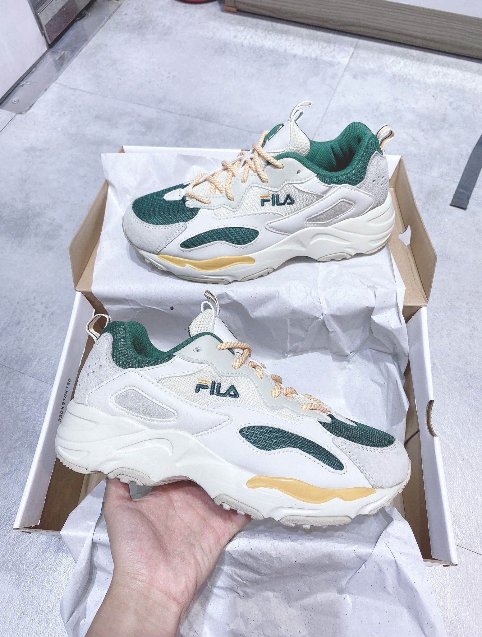Fila ray best sale tracer green yellow