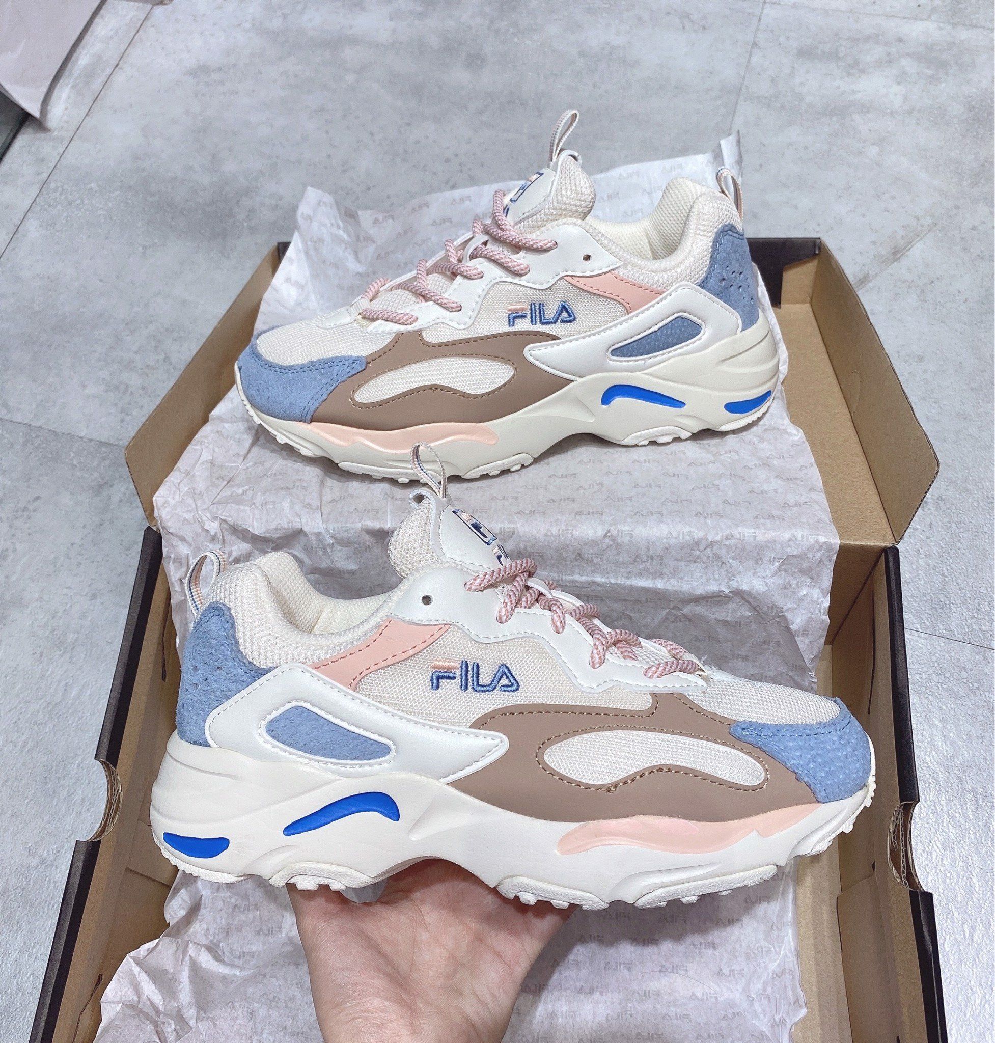 0130 - HÀNG CHÍNH HÃNG - GIÀY FILA RAY TRACER PASTEL - *NÂU HỒNG* - 20 –  MỘC SHOES