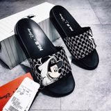  0059 - HÀNG CHÍNH HÃNG - DÉP MLB x MICKEY - SIZE KID - *BLACK/WHITE LOGO* - 2021** - Code: 
