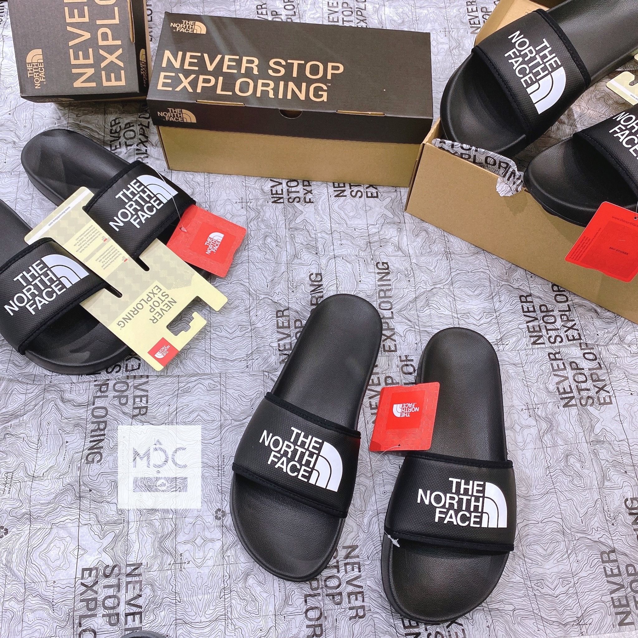  0197 - HÀNG CHÍNH HÃNG - DÉP THE NORTH FACE BASE CAMP SLIDE III - ĐEN SỌC TRẮNG - *BLACK/WHITE* - 2021** - Code: NF0A4T2RKY4 