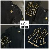  0779 - HÀNG CHÍNH HÃNG - ÁO THUN NEW ERA - NY VIỀN GOLD LOGO BASIC ĐEN - *BLACK* - Code: 12360543 