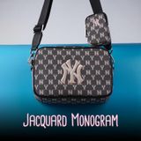  0333 - HÀNG CHÍNH HÃNG - TÚI ĐEO CHÉO MLB Jacquard Cross Bag New York Yankees MONOGRAM - *LIGHTING* - 2023** - Code: 32BGDC011-50L 