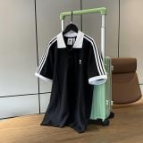  2696 - HÀNG CHÍNH HÃNG - ÁO ADIDAS POLO 2 SỌC CỔ TRẮNG - * BLACK * CODE : IL2501 