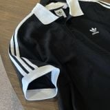  2696 - HÀNG CHÍNH HÃNG - ÁO ADIDAS POLO 2 SỌC CỔ TRẮNG - * BLACK * CODE : IL2501 