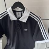  2696 - HÀNG CHÍNH HÃNG - ÁO ADIDAS POLO 2 SỌC CỔ TRẮNG - * BLACK * CODE : IL2501 