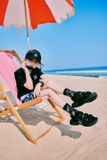  1070 - HÀNG CHÍNH HÃNG - GIÀY SANDAL KID - MLB Chunky Sandals New York Yankees - *ĐEN* - Code :7ASDB0133-50BKS 