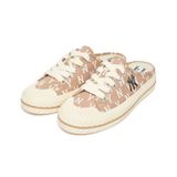  0401 - HÀNG CHÍNH HÃNG - GIÀY MLB MULE *ĐẠP GÓT* Monogram Màu Nâu CREAM  - *MONO NÂU CREAM* - 2023** - Code: 3AMUM212N-50BGD 